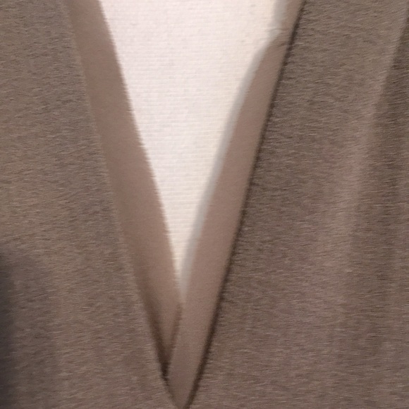 CARMEN MARC VALVO taupe cap sleeves knee length shift dress - Picture 3 of 9